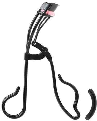 JAPONESQUE Professional Volumizing Lash Curler for Natural & False Lashes on Most Eye Shapes and Large Eyes, 1 Refill Pad, Holds Curl up to 8 Hours