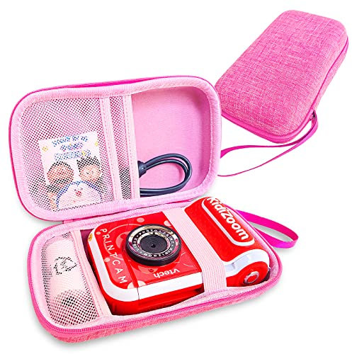 Harte Kameratasche für VTech KidiZoom PrintCam, Reise-Aufbewahrungsbox für VTech KidiZoom PrintCam Papier-Nachfüllpack-Zubehör (nur Hülle) (pinke Hülle)