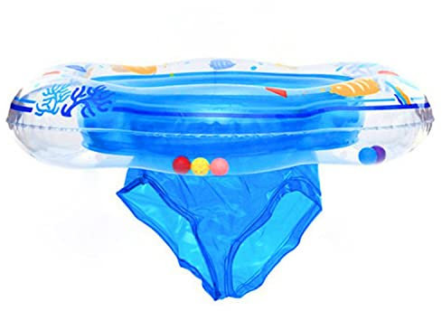 Schwimmring mit Sitz, aufblasbares Spielzeug mit Zwei Airbags, Schwimmtrainingshilfe für Kleinkinder/Kinder von 6–36 Monaten, Verwendung unter Aufsicht von Erwachsenen (52 cm, Blau)