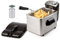 Kaltzonen Fritteuse Edelstahl mit Deckel, 3000 Watt, 4 Liter