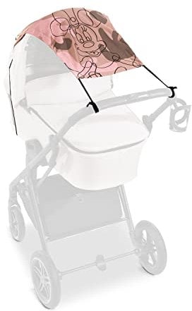 hauck Parasol Carrito Bebe Universal con protección UV 50+, Flexible, Plegado Compacto, Compatible con Capazos y Sillas de Paseo, Capota Extensible, Sombrilla Carrito Bebe, Minnie Mouse, Rosé