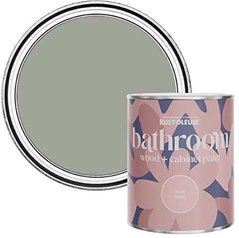Rust-Oleum Green Moisture Resistant Bathroom Wood and Cabinet Paint in Matt Finish - TEA LEAF 750ML