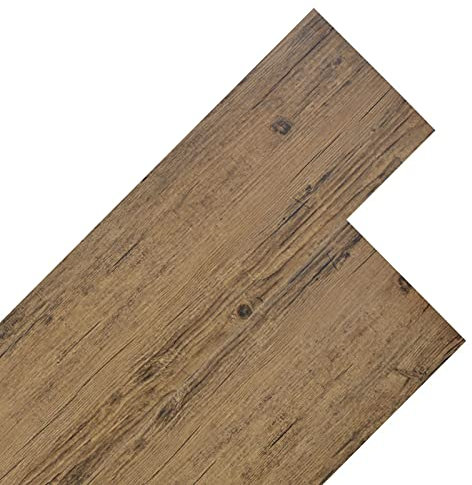 MOONAIRY PVC Laminat Dielen, PVC Bodenbelag, Bodenfliesen, Boden Folie, Laminat Boden, 5,26 m² 2 mm Walnuss-Braun