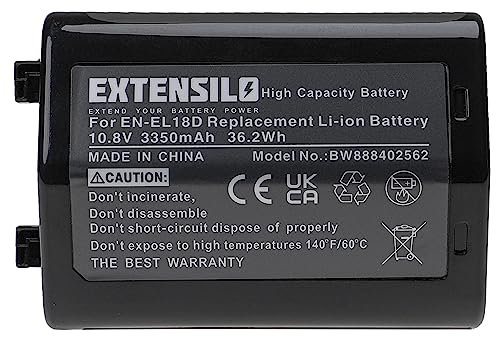 EXTENSILO batteria compatibile con Nikon D6, Z9 fotocamera digitale DSLR (3350mAh, 10,8V, Li-Ion, nero)
