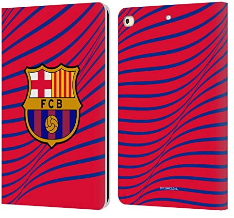 Head Case Designs Licenciado Oficialmente FC Barcelona Textura Gráficos Carcasa de Cuero Tipo Libro Compatible con Apple iPad 9.7 2017 / iPad 9.7 2018