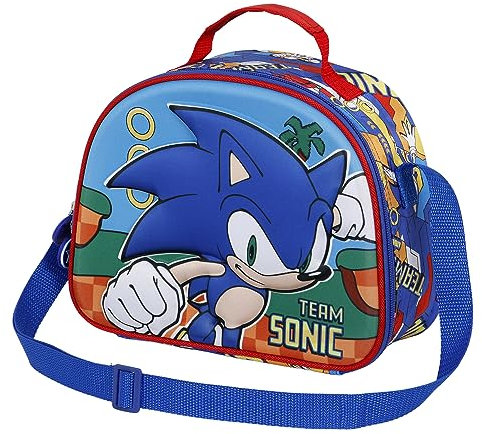 Sonic The Hedgehog - SEGA -Sonic Team-Porta Merenda 3D, Blu, 25.5 x 20 cm