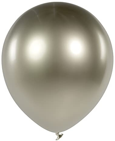 Folat 19817 Luftballons Farben Gold Silber Glänzend 33 cm 10 Stück - Champagne Gold Latex Ballons füllen mit Helium oder Luft für Geburtstag, Geburtstagsdeko, Hochzeit, Jubiläum, Party Dekoration