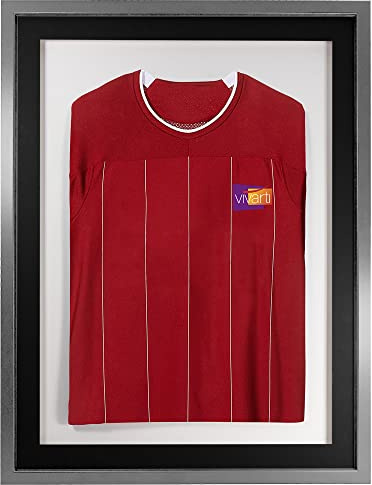 Vivarti DIY Sports Shirt Display Silver Frame (Adult, 60 x 80cm - Silver Frame, Black Mount, White Backing Card)