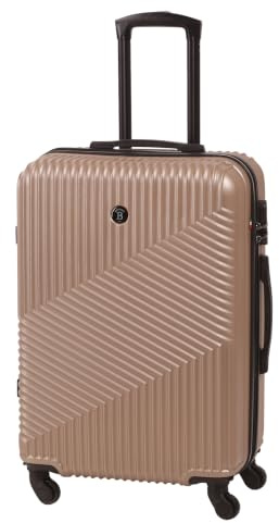 BERTOO Milano Reisekoffer Champagner XL 70L ABS-Hartschale 4 Spinner-Rollen Zahlenschloss
