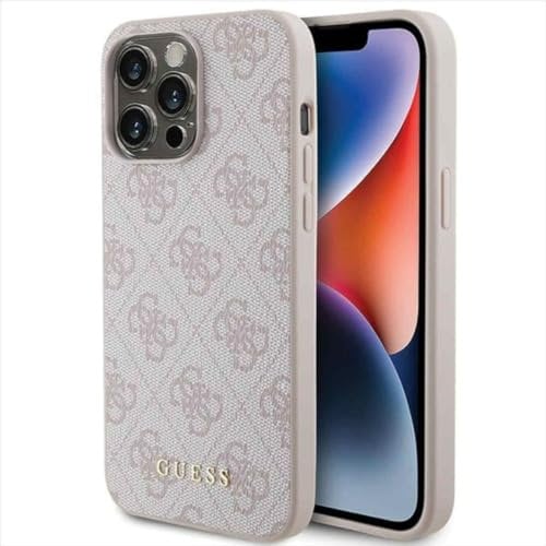 Guess GUHCP15XG4GFPI Hülle für iPhone 15 Pro Max 6.7 Rosa Hard case 4G Metal Gold Logo