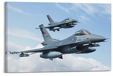 YBHF Poster für F-16 Force, Wandkunstdruck, Retro-Stil, ästhetische Raumdekoration, Bürodekoration, 60 x 90 cm, Rahmenstil