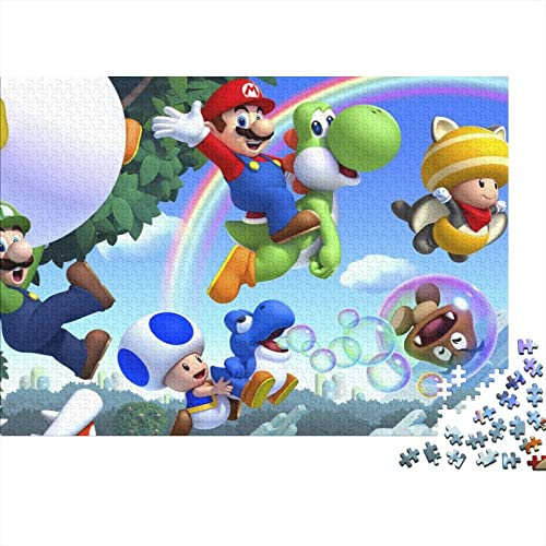 Super Mario Puzzle 300 Teile Game Characters Puzzles Für Erwachsene Und Jugendliche,Unmögliche Puzzle Premium Holzpuzzle Home Spielzeug Dekoration Puzzle Geschenke 300pcs (40x28cm)
