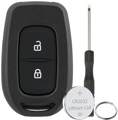 2 Buttons Car key Fob Case Cover For Renault Trafic Symbol Lodgy Dokker Dacia Duster Logan Sandero Key Shell (NO blade) with Screwdriver key ring battery CR2032