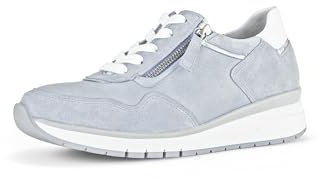 Gabor Damen Low-Top Sneaker, Frauen Halbschuhe,Turnschuhe,Laufschuhe,schnürschuhe,schnürer,Plateausohle,Lagune/Silber/Weiss,38 EU / 5 UK