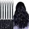 WENNALIFE Hair Tinsel, Schwarz 120CM Haar Lametta 1200 Glitzer Haarsträhnen Kit Glitzersträhnen für Haare Festival Party Haar Glitzer Tinsel Hair Fairy Hair für Mädchen