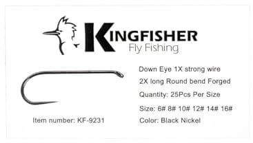 Kingfisher Fly Fishing Standard Nymph Fly Tying Hook Barbless