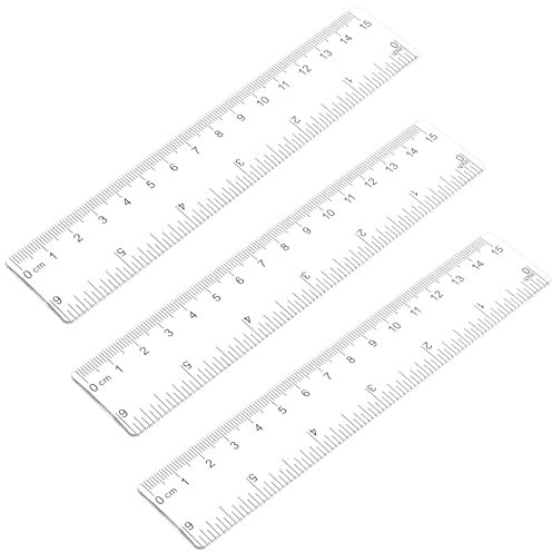 3 Stück Lineal 15cm Lineal Transparent Lineal 6 Zoll Lineal 15cm Kinder Lineal Set Mit Zoll&Metrisch Lineals Gerade Messwerkzeug Lineale Für Schule Büro Zuhause
