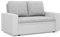 Mebligo - Zweisitzer Sofa Wohnzimmer mit Schlaffunktion, Bettkasten und Kunsteleder 148x90x87 (BxHxT) Grau und Weiß Luna, Schlafsofa Platzsparend, Schlafcouch, Sofabett, Sofa Bed, Bettsofa