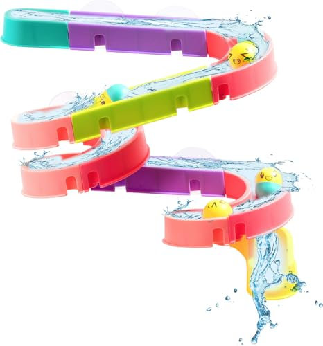 Playtastic Badewannenspielzeug: 30-teiliges Badewannen-Kugelbahn-Spielset, für Kinder ab 3 Jahren (Kinder Badewannen Spielzeug, Wasserspiele, Wasserspiel)