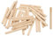 sourcing map 50 tasselli in legno da 6 mm x 60 mm, con estremità smussate scanalate, tasselli in legno duro, tasselli in legno duro per mobili, artigianato fai da te
