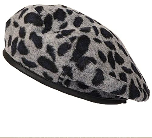 Keuyeo Baskenmütze Für Damen, Leopardenmuster, Frühling Und, Baskenmütze, Studentin, Malermütze, Winter, Künstlermütze, Beanie-mütze