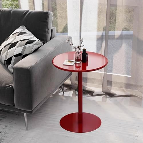 Stehtisch Bistrotisch Metall Bartisch Rot Rund Pub Bistrotisch Cocktailtisch für Küche Esszimmer Wohnzimmer Sofa Beistelltisch High Top Beistelltisch - Kleiner Raum