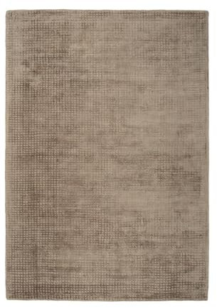 möbelando Teppich >Bridget< Bridget, Teppich, Kurzflor, handgewebt, gekettelt, (BxL) 80 x 150 cm, 100% Viskose, Rückenmaterial 100% Baumwolle, Taupe, 3700 g/m², Wohnzimmer, Esszimmer