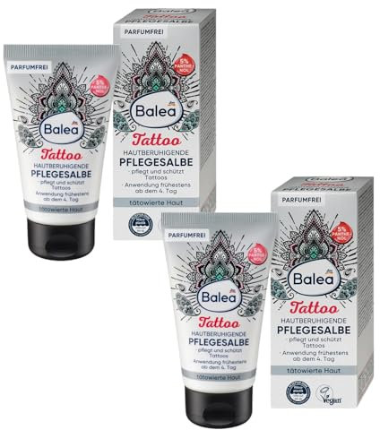 2x Balea Tattoo hautberuhigenden Pflegesalbe | 2x 50ml | 1x Bebe Duschpflege