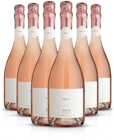 BOLLE Rosé 6 Pack <0.5% Non-Alcoholic Sparkling Wine - Low-Calorie, Vegan, Gluten-Free - 26.4 fl oz