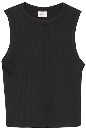 s.Oliver Baumwoll-Tanktop mit Flammgarnstruktur