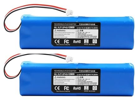 JKFMCD Vacuum Cleaner Accessories， Rechargeable Lithium-Ion Battery Pack12800mAh Compatible For Roidmi Eve Plus(2Pcs X 6500mAh)