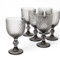 Lot de 6 verres en verre style diamant, 380 ml, gris fumé, base avec socle - Idéal pour l'eau et le vin