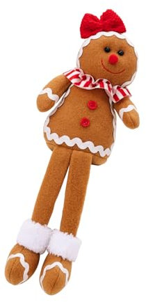 Morain Figura de hombre de jengibre de Navidad con pata colgante, decoración de ventana para festivales, decoración elegante de temporada de vacaciones