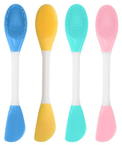 GXGM 4 Stück Silikon Gesichtsmaskenbürsten, Pore Cleaning Brush, 2 in 1 Maskenpinsel Silikon, Gesicht Reinigung Bürste, Gesichtsmaske Pinsel, Doppelseitige Maskenbürste, für Zum Auftragen und Reinigen