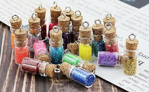 20 Stück Mini Glas Wunschflaschen,Kleine glasflaschen, Durchsichtig Glasflaschen mit Korkdeckel, korken schließung, Nachricht, Hochzeit, Souvenirs feiern für DIY Basteldekoration, Weihnachtsbaum Deko