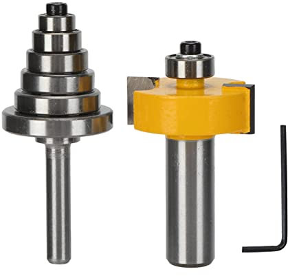 Fafeicy Rabbet Router Bit Set T Type Tenon Milling Cutter 1 / 2in Shank for Woodworking Workshop
