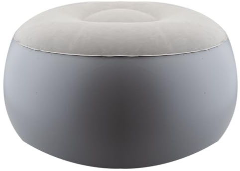 VFM e-Store - Inflatable Foot Stool Easy, Durable, Pack Away, Easy, Durable, Comfortable, Lightweight, Festivals, Hiking, Picnics, Outdoor Living, Water Resistant - 55cm X 50cm Grey X 1