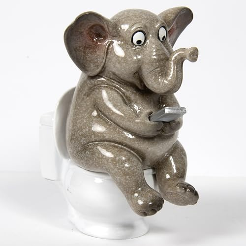 Lesser & Pavey Novelty s Elephant Loo Time Decor Figurine | Decorative Style, Stable Base, Display Ornament, Charming Artwork, Ideal for Home and Office Decor, Memorable Gift Idea