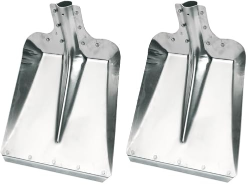 Kerbl Aluschaufel Größe 7 (Breite 32 cm, Gartenschaufel/Stallschaufel, aus Aluminium, mit verzinkter Stoßkante, Schneeschieber, ohne Stiel) 2970 (Packung mit 2)