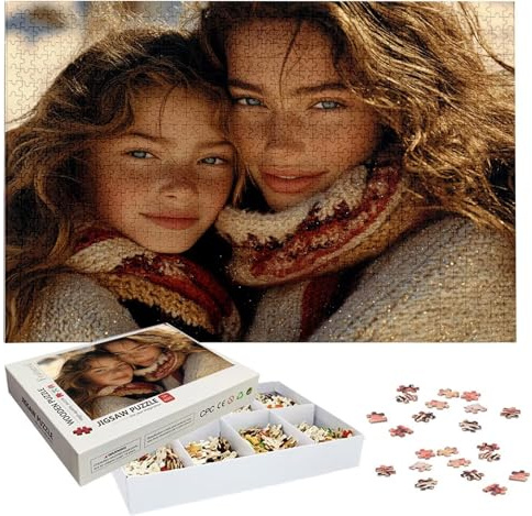 Puzzle Personalisiert mit eigenem Foto 1000/1314/2000/3000/5000 Teile aus Holz Gestalte Dein eigenes Fotopuzzle, Fotopuzzle Freundin Kinder zu Weihnachten Geschenke Valentinstag & Hochzeiten h-4180