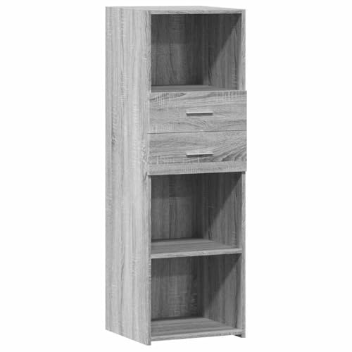 mtlskopl Highboard Grau Sonoma 40x42,5x124 cm aus Holzwerkstoff mit Stauraum für Flur Wohnzimmer Büro Modernes Zeitloses Design Montage erforderlich