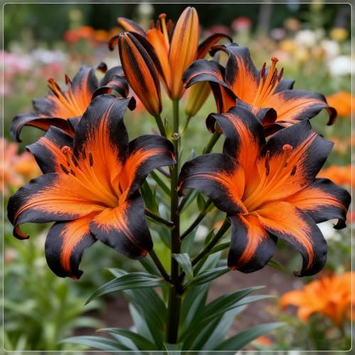 Duftende Lilien- Orientalische Lilien rhizome- Winterhart Mehrjährige-Seltene Lilie Bepflanzung im Innen-Außenbereich/anlocken-4 Rhizome-G