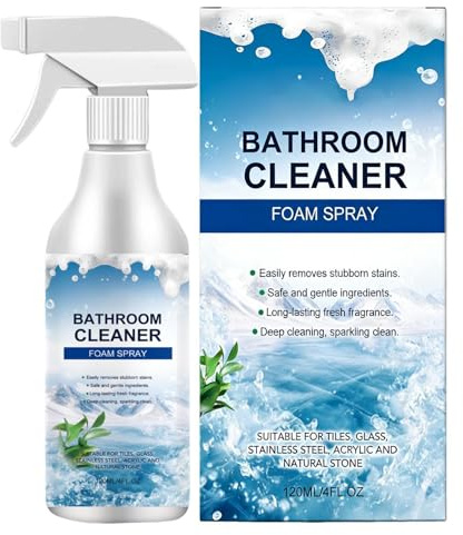 Schaumreiniger fürs Badezimmer,Kalklöser-Spray | Entkalkerschaum fürs Bad - für Glasdusche Wand Boden Badewanne Fliesen WC Waschbecken Spiegel