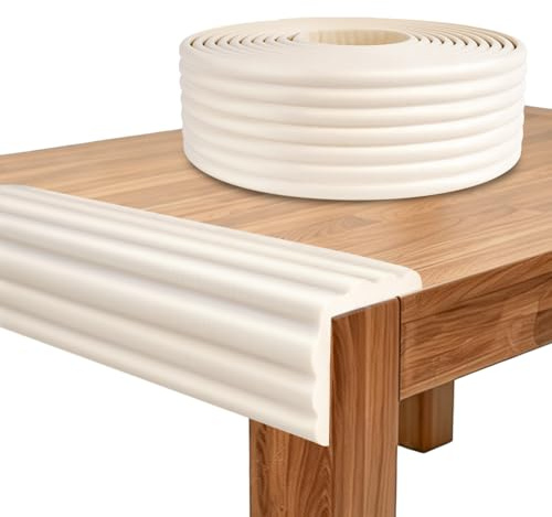 YANSYUN Paraspigoli per Bambini, 5 m x 8 cm Paraspigoli Schiuma per Neonati, Autoadesiva Schiuma Anti Collisione Sicurezza, per Mobili, Letto, Davanzale e Scrivania (Bianco)