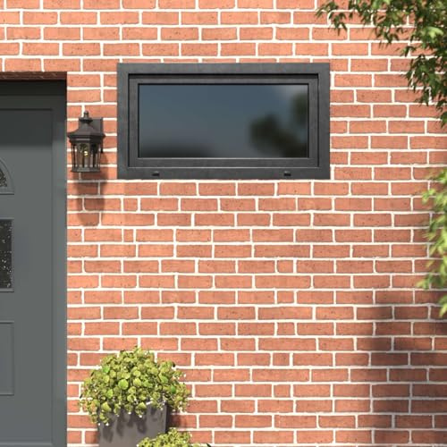 Faucqir RISOR - Finestra per cantina, 110 x 60 cm, in PVC e vetro antracite, finestra basculante con telaio a 5 camere, isolamento acustico e isolamento termico per cantina, facile montaggio e
