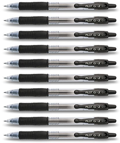 Pilot G2 Gelschreiber, einziehbar, Schwarz, 10 Stifte