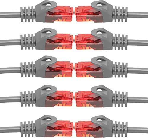BIGtec LAN Kabel 1,5m Netzwerkkabel Patchkabel grau RJ45 >> 10 Stück << | Gigabit Ethernet Kabel Netzwerk Switch Gaming PC kompatibel PS5 CAT7 CAT6