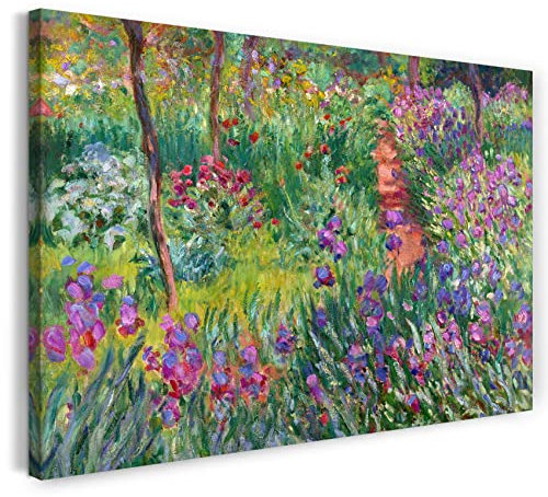 Impression sur toile (80x60cm): Claude Monet - Le Jardin Iris à Giverny