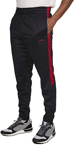 Spalding Mens Tricot Athletic Fit Side Stripe Sports Training Jogger Pants