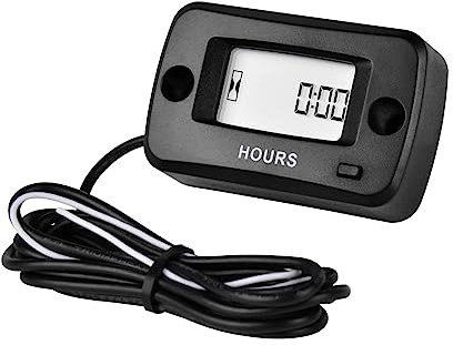 Runleader Contador de horas digital para motor pequeño,temporizador de servicio de mantenimiento para tractor de jardín, generador de motosierra, motores fuera de borda,jetski, ATV,scooter,Go-kart
